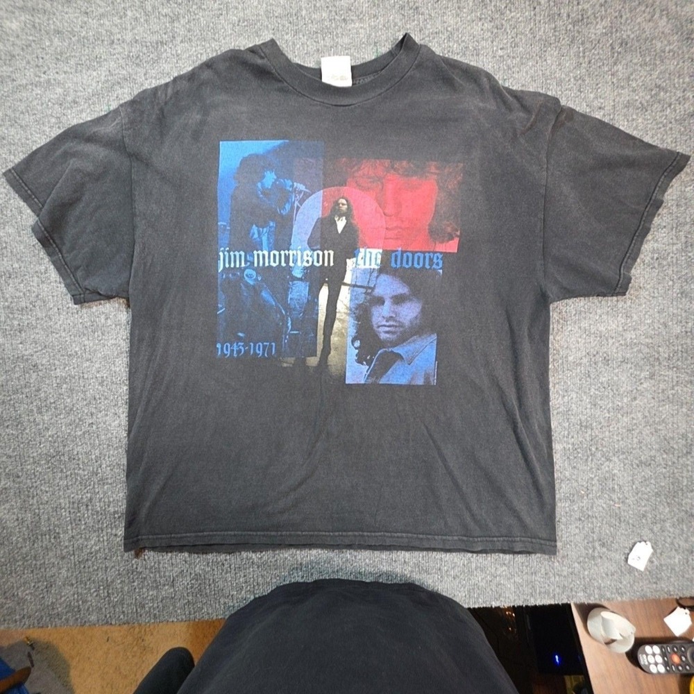 Jim Morrison The Doors Shirt Mens 2XL Black Tennessee River Graphic Tee T-Shirt